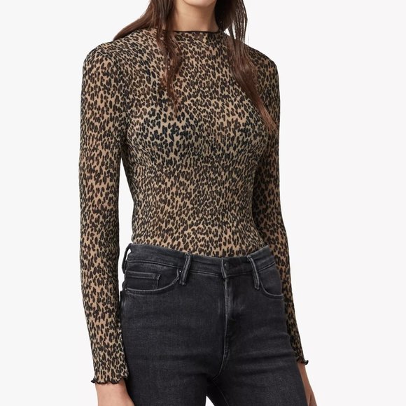 all saints leopard trainers